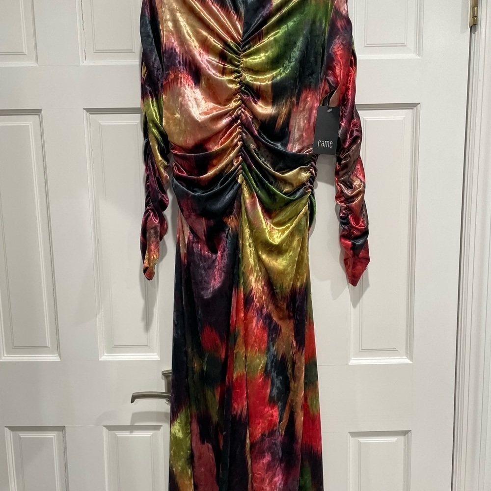 Women's Multicolor Ruched Dress - Picture 3 of 4